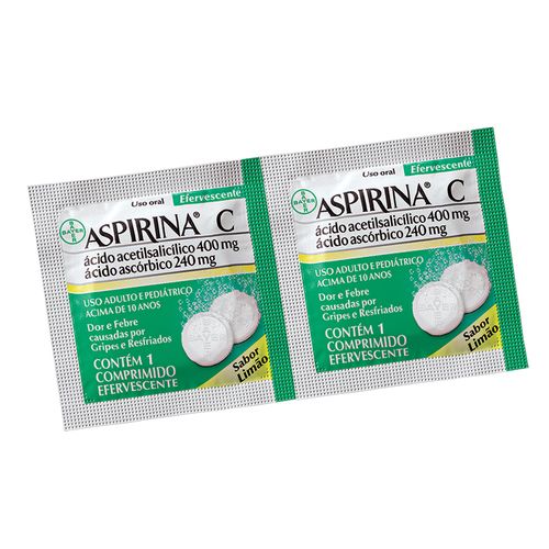 Aspirina C limão com 2 comprimidos efervescentes