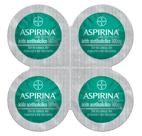Aspirina Microativa 500mg com 4 comprimidos
