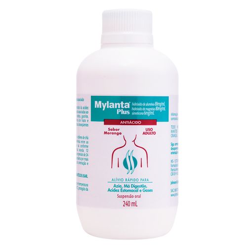 Mylanta plus morango líquido 240ml