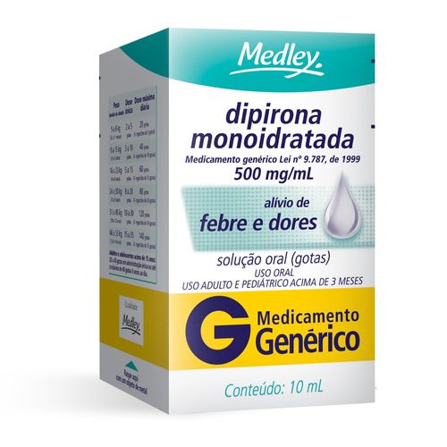 Dipirona 500mg/ml Gotas 10ml Medley