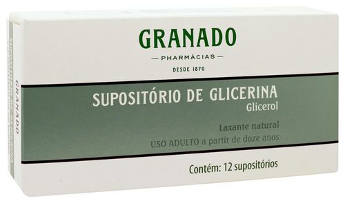 Supositório Granado Glicerinado Adulto com 12 Unidades