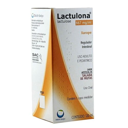 Lactulona 667mg xarope 120ml sabor salada de frutas