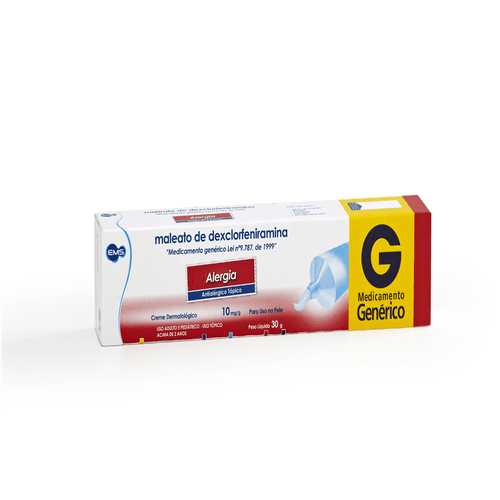 Maleato de Dexclorfeniramina 10mg Creme 30g EMS