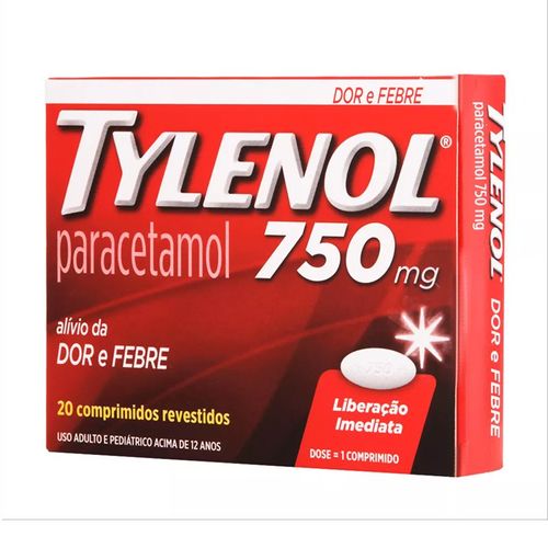 Tylenol 750mg com 20 Comprimidos