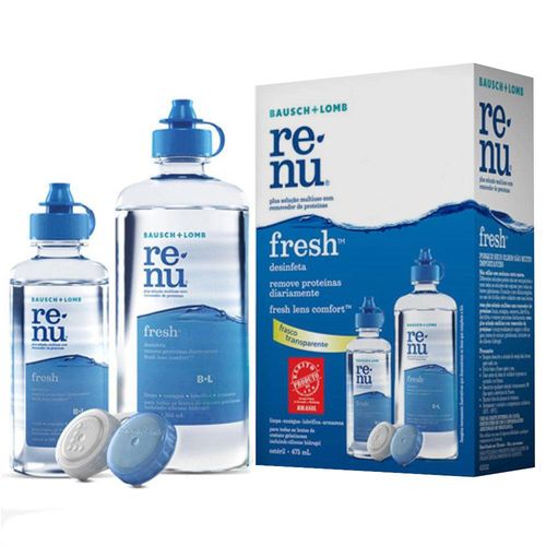 Kit Renu Fresh para Lentes Solução 355ml + Solução com 120ml + Estojo para Lentes