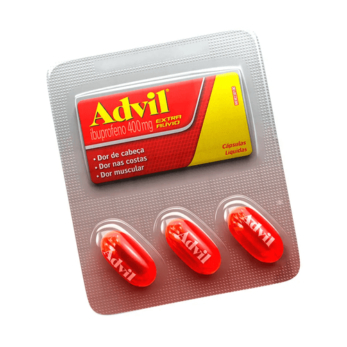 Advil 400mg com 3 cápsulas