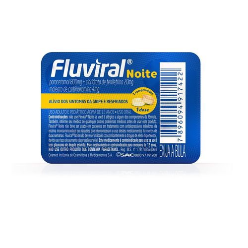 Fluviral Noite com 4 Comprimidos