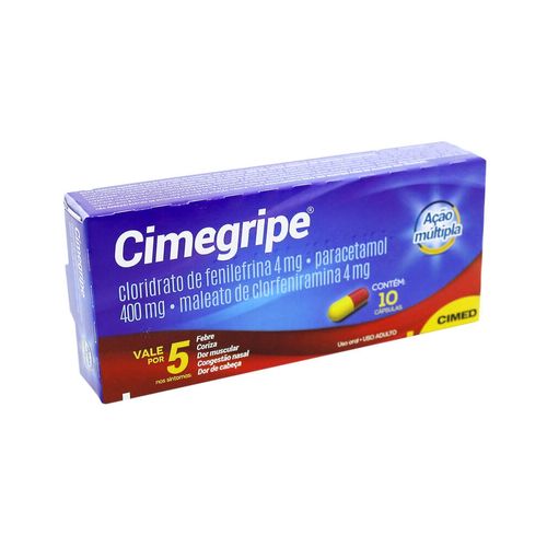 Cimegripe Com 10 Cápsulas