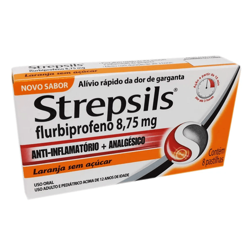 Strepsils Laranja Sem Açúcar Com 8 Pastilhas