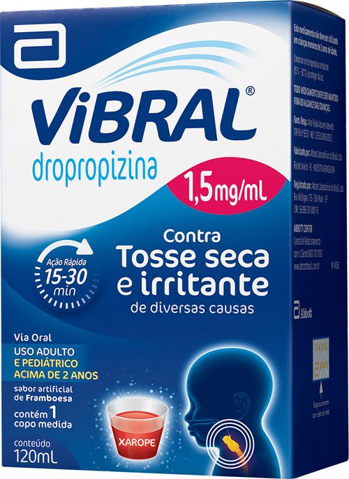 Vibral xarope infantil 1,5mg/ml 120ml
