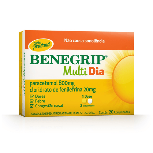 Benegrip Multi Dia com 20 Comprimidos