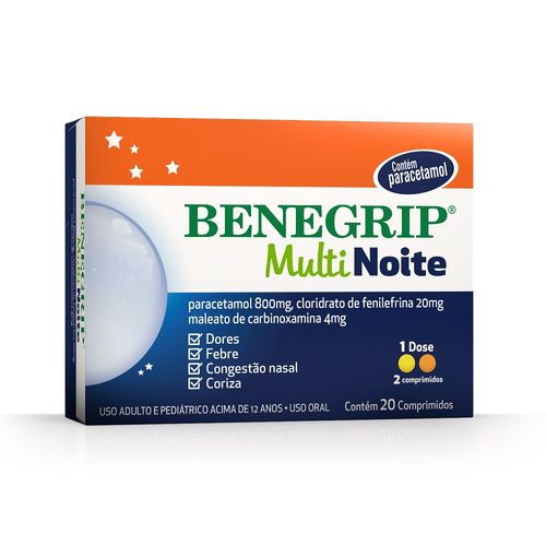 Benegrip Multi Noite com 20 Comprimidos