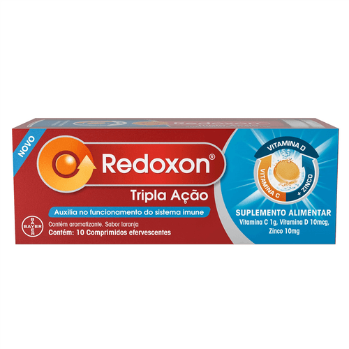 Vitamina C Redoxon Tripla Ação com 10 Comprimidos Efervescentes