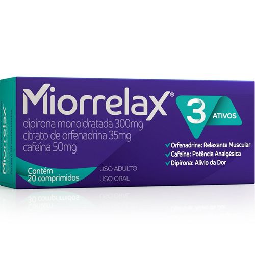Miorrelax 3 Ativos com 20 Comprimidos