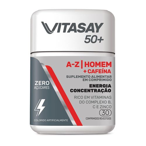 Vitasay 50+ AZ Homem + Cafeína com 30 Comprimidos