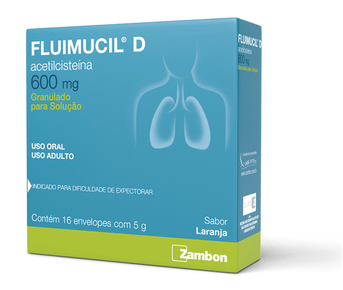 Fluimucil D 600mg Granulado para Solução com 16 Envelopes