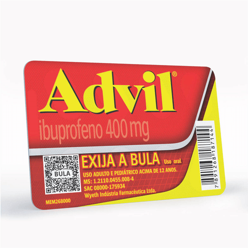 Advil 400mg Cartela com 8 Cápsulas
