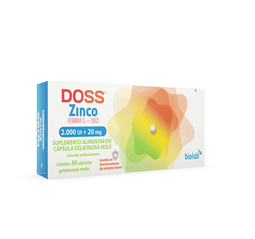 Doss Zinco 2.000Ui + 20mg com 30 Cápsulas
