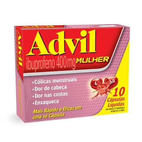 Advil Mulher 400mg com 10 Cápsulas