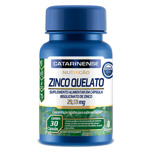 Zinco Quelato com 30 Cápsulas Catarinense