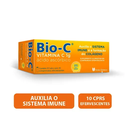 Vitamina C Bio- C 1g Laranja com 10 Comprimidos Efervescentes
