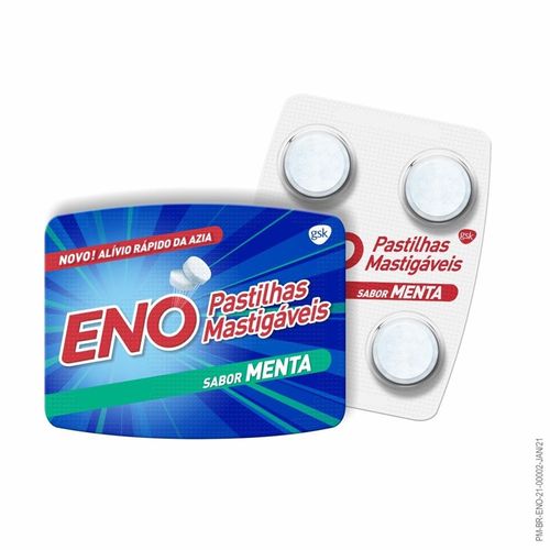 Pastilhas Mastigaveis Eno Sabor menta com 4 Pastilhas