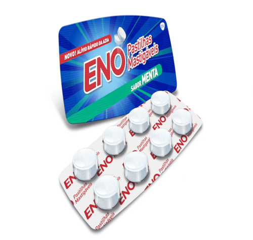 Pastilhas Mastigaveis Eno Sabor menta com 8 Pastilhas