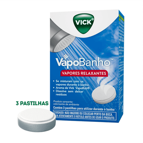 Vick Vapo Banho com 3 Pastilhas