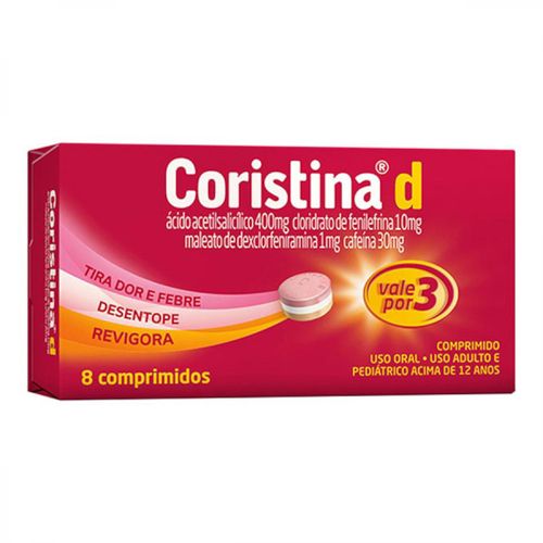 Coristina D com 8 comprimidos