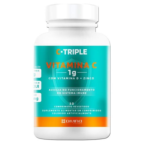 C-Triple Vitamina C 1G + Zinco + D Divina 30 cápsulas