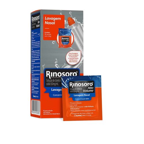 Rinosoro Alto Volume Lavagem Nasal com 30 Saches