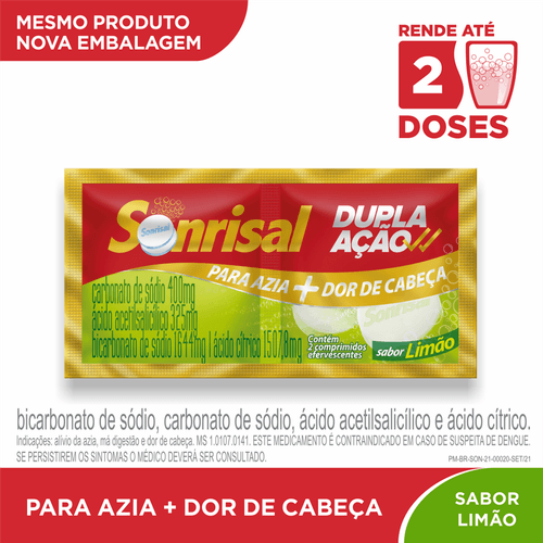 Sonrisal limão com 2 Comprimidos Efervescentes