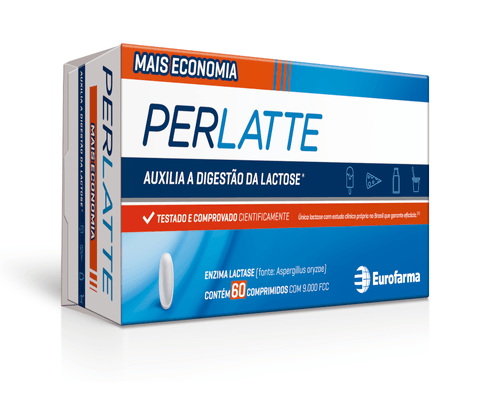 Suplemento de Lactase Perlatte 9.000FCC com 60 Comprimidos