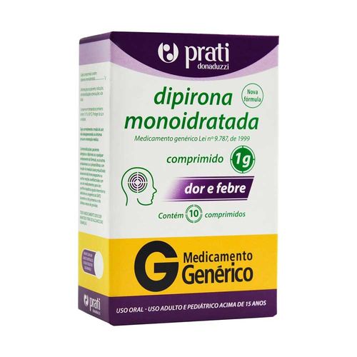 Dipirona 1g com 10 Comprimidos Prati