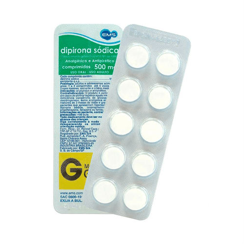 Dipirona 500mg com 10 comprimidos EMS