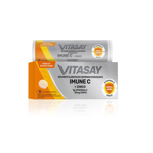 Suplemento Alimentar Vitasay Imune C +Zinco com 10 Comprimidos Efervescentes