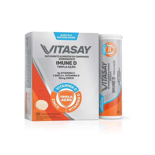 Vitasay Imune D Tripla Ação com 20 Comprimidos Efervescentes