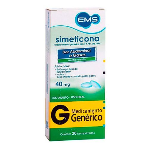 Simeticona 40mg com 20 comprimidos EMS