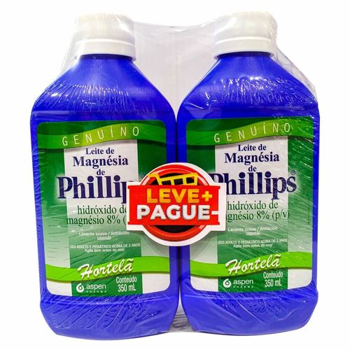 Kit Leite de Magnésia Phillips Hortelã 350ml Leve Mais Pague Menos