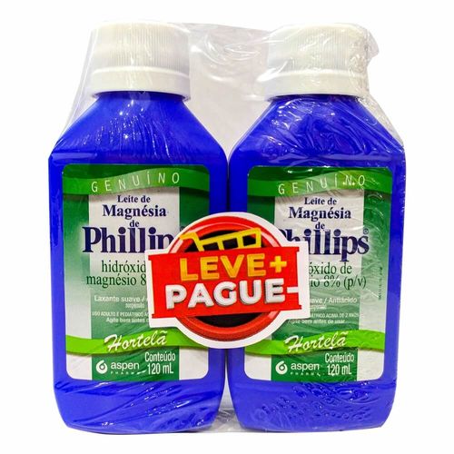 Kit Leite de Magnésia Phillips Hortelã com 120ml Leve Mais Pague Menos