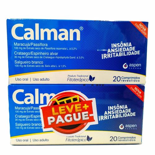 Kit Calman com 20 Comprimidos Cada Leve Mais Pague Menos