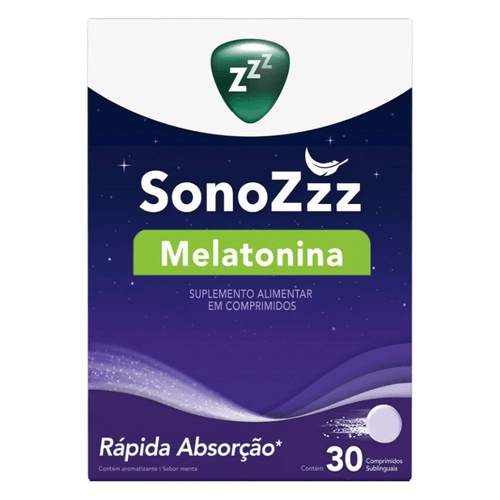 Suplemento Alimentar SonoZzz Vick Melatonina Menta com 30 Comprimidos