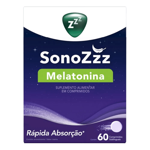Suplemento Alimentar SonoZzz Vick Melatonina Menta com 60 Comprimidos