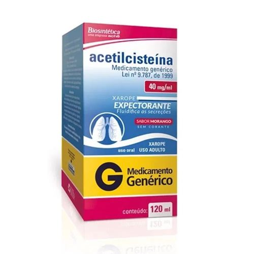 Acetilcisteína 40ml Xarope 120ml Biosintética