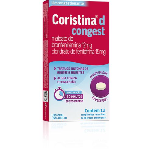 Coristina D Congest com 12 comprimidos