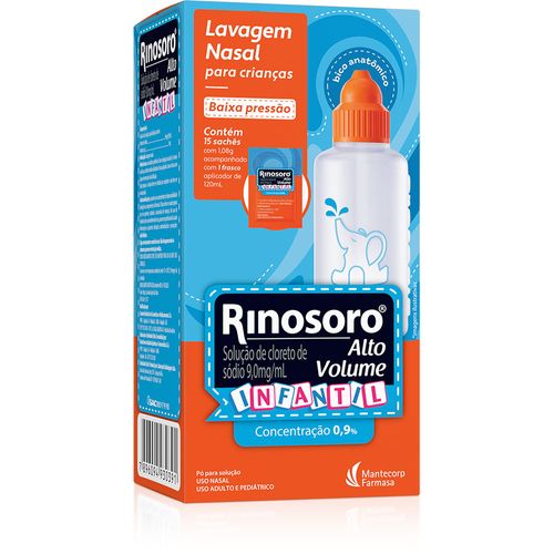Rinosoro Infantil Alto Volume 15 Saches + Frasco 120ml