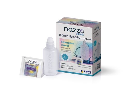 Nazzo Alto Volume Infantil 0,9% Pó para Solução Nasal com 30 Sachês + Frasco 120ml