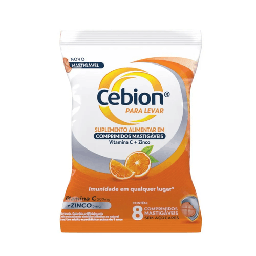 Vitamina C e Zinco Cebion com 8 Comprimidos Mastigavein