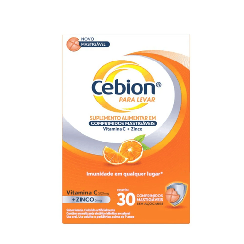 Vitamina C e Zinco Cebion com 30 Comprimidos Mastigavein