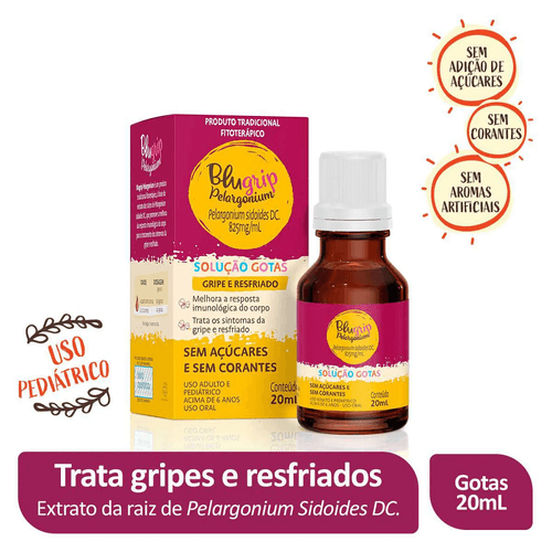 Blugrip Pelargonium Solução Oral Gotas 20ml